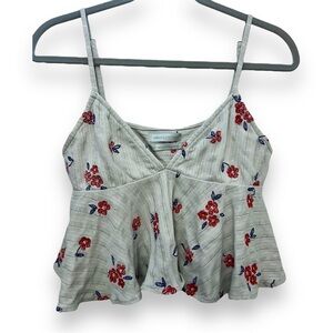 urban outfitters flouncy embroidered floral top